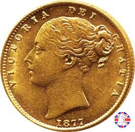 1 sovereign - secondo tipo giovane e stemma 1877 (Sydney)