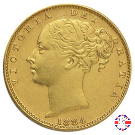 1 sovereign - secondo tipo giovane e stemma 1884 (Melbourne)