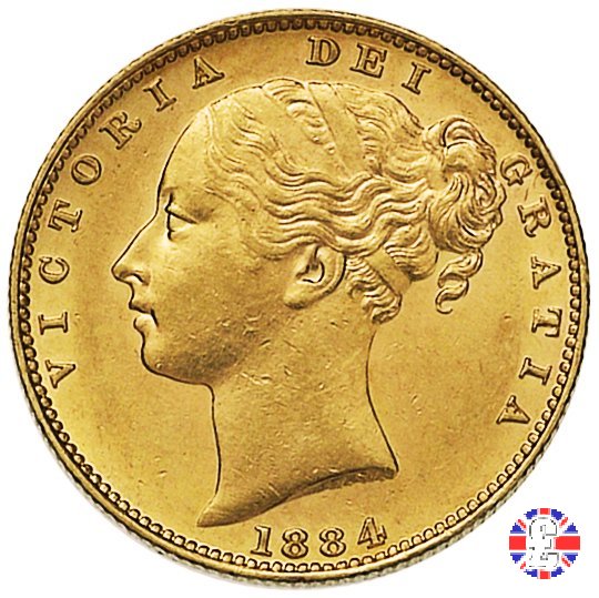 1 sovereign - secondo tipo giovane e stemma 1884 (Melbourne)