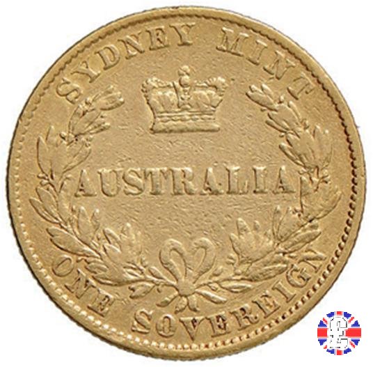 1 sovereign - secondo tipo giovane e sydney mint 1857 (Sydney)