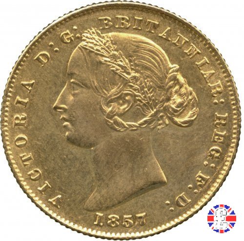 1 sovereign - secondo tipo giovane e sydney mint 1857 (Sydney)