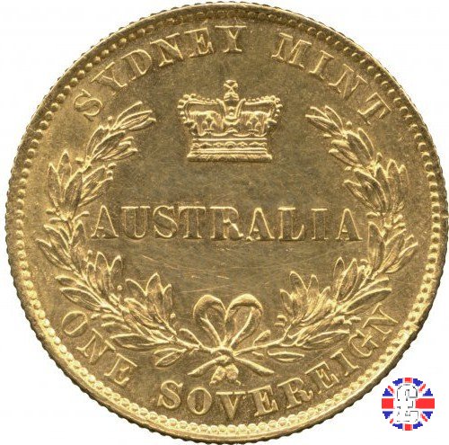 1 sovereign - secondo tipo giovane e sydney mint 1857 (Sydney)