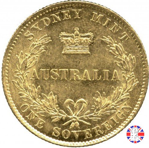 1 sovereign - secondo tipo giovane e sydney mint 1858 (Sydney)