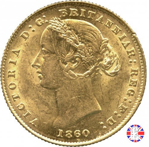 1 sovereign - secondo tipo giovane e sydney mint 1860 (Sydney)