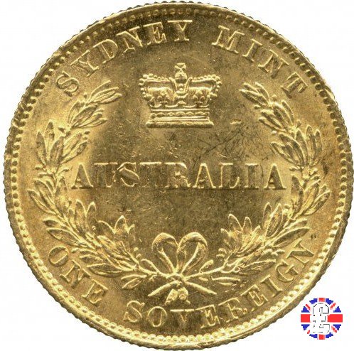 1 sovereign - secondo tipo giovane e sydney mint 1860 (Sydney)