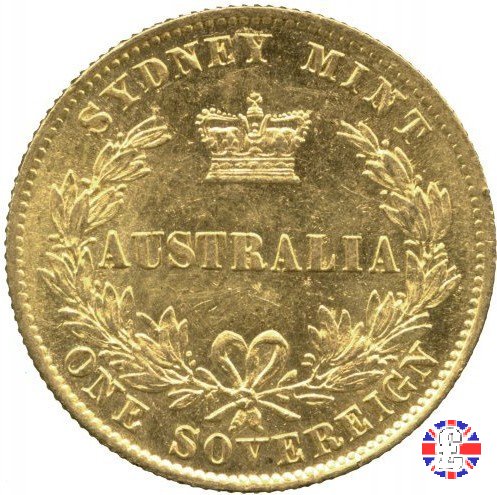 1 sovereign - secondo tipo giovane e sydney mint 1861 (Sydney)