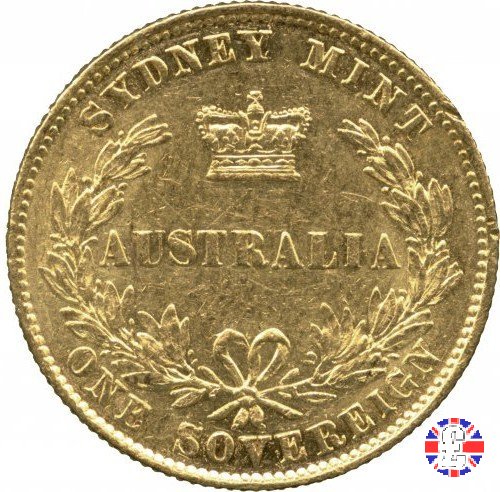 1 sovereign - secondo tipo giovane e sydney mint 1861 (Sydney)