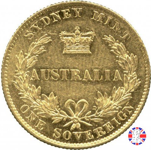 1 sovereign - secondo tipo giovane e sydney mint 1862 (Sydney)