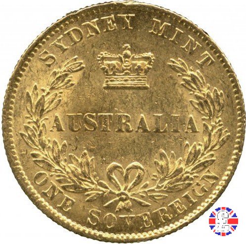 1 sovereign - secondo tipo giovane e sydney mint 1863 (Sydney)