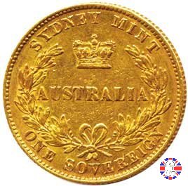 1 sovereign - secondo tipo giovane e sydney mint 1864 (Sydney)