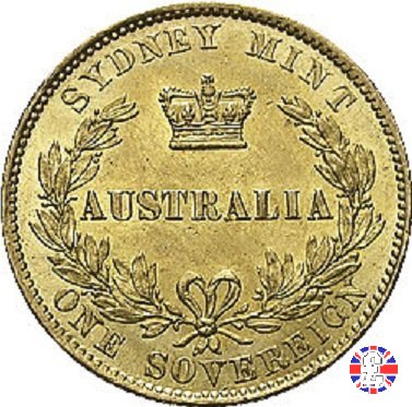 1 sovereign - secondo tipo giovane e sydney mint 1864 (Sydney)