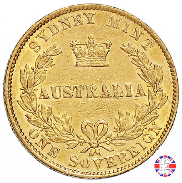 1 sovereign - secondo tipo giovane e sydney mint 1864 (Sydney)