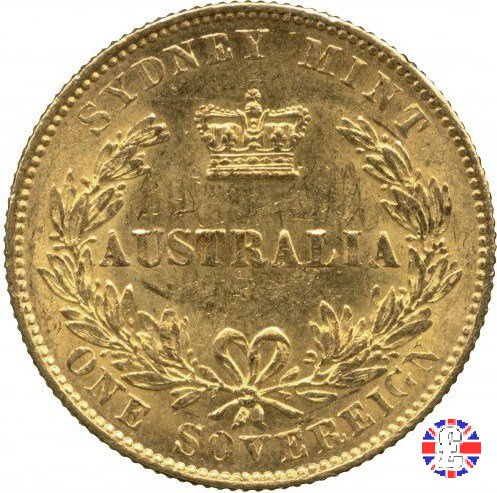 1 sovereign - secondo tipo giovane e sydney mint 1864 (Sydney)