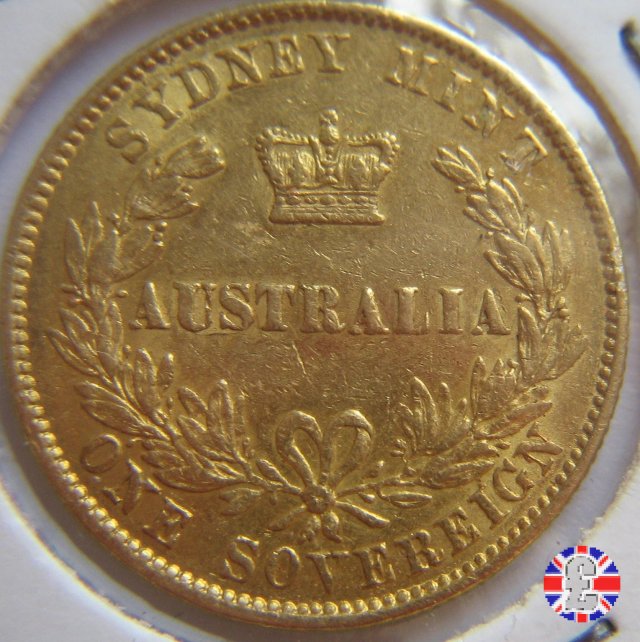 1 sovereign - secondo tipo giovane e sydney mint 1866 (Sydney)