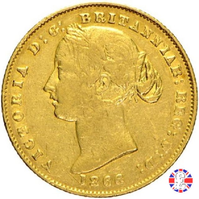 1 sovereign - secondo tipo giovane e sydney mint 1866 (Sydney)