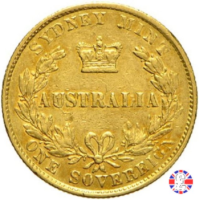 1 sovereign - secondo tipo giovane e sydney mint 1866 (Sydney)