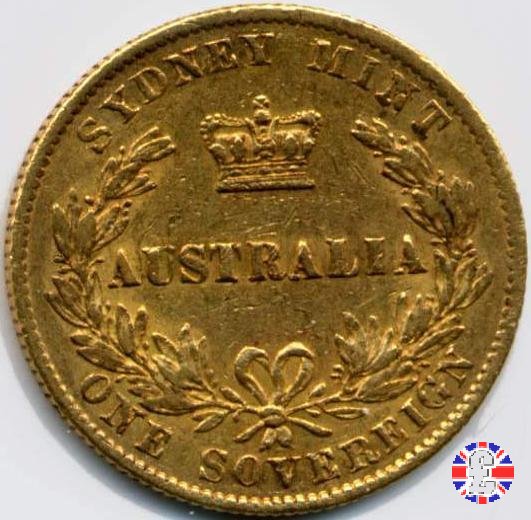 1 sovereign - secondo tipo giovane e sydney mint 1866 (Sydney)