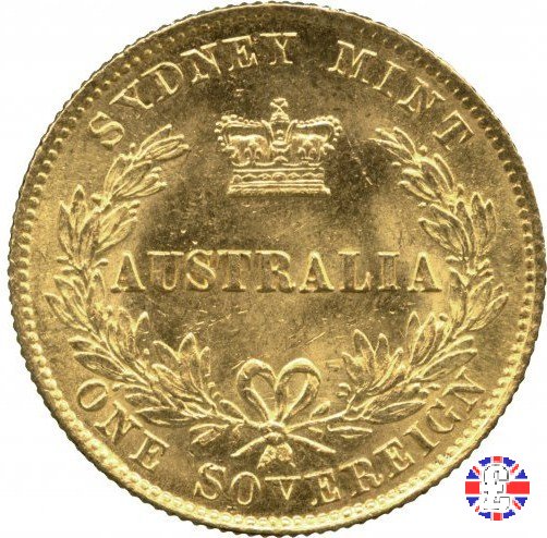 1 sovereign - secondo tipo giovane e sydney mint 1866 (Sydney)