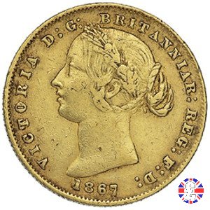 1 sovereign - secondo tipo giovane e sydney mint 1867 (Sydney)