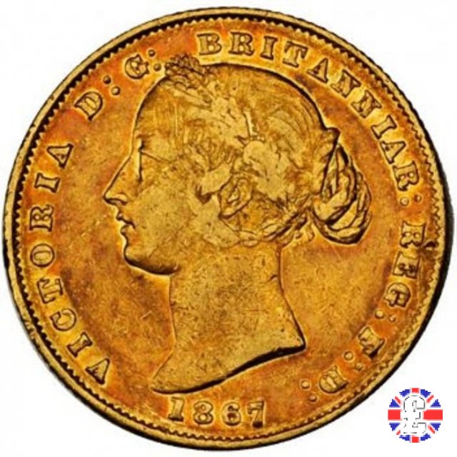 1 sovereign - secondo tipo giovane e sydney mint 1867 (Sydney)