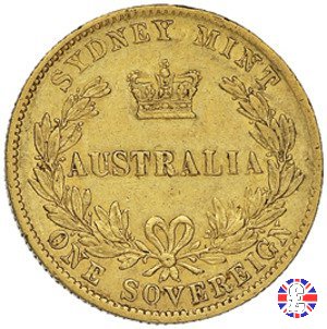 1 sovereign - secondo tipo giovane e sydney mint 1868 (Sydney)