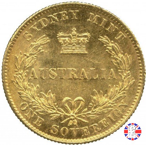 1 sovereign - secondo tipo giovane e sydney mint 1868 (Sydney)