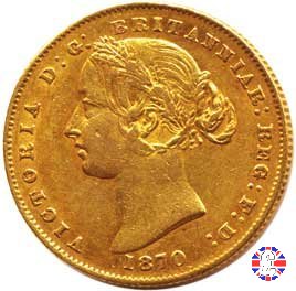 1 sovereign - secondo tipo giovane e sydney mint 1870 (Sydney)