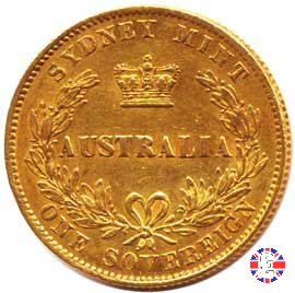 1 sovereign - secondo tipo giovane e sydney mint 1870 (Sydney)