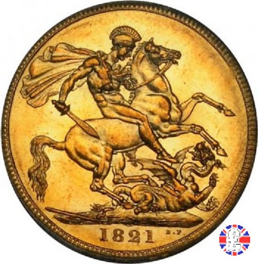 1 sovereign - testa laureata e san giorgio 1821 (London)