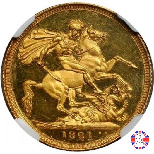 1 sovereign - testa laureata e san giorgio 1821 (London)