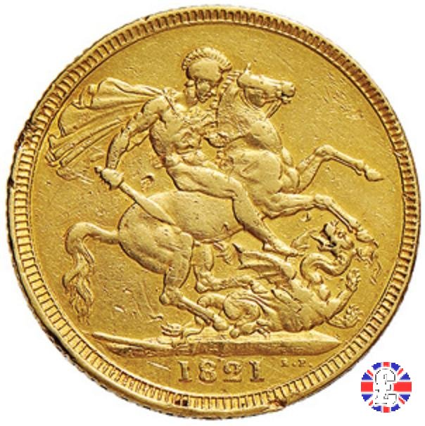 1 sovereign - testa laureata e san giorgio 1821 (London)