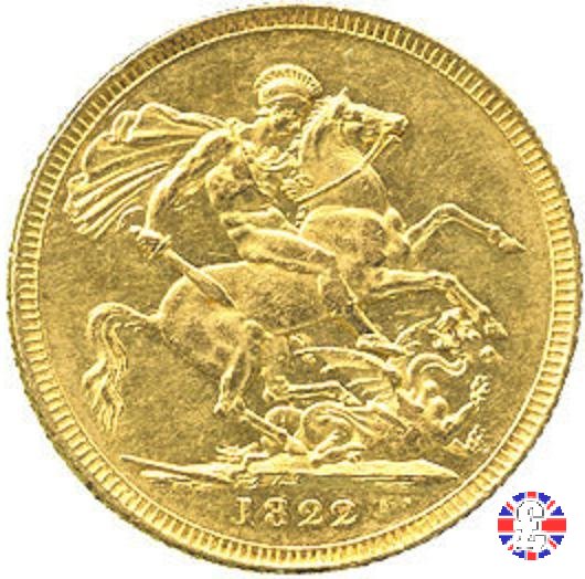 1 sovereign - testa laureata e san giorgio 1822 (London)