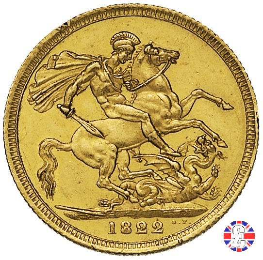 1 sovereign - testa laureata e san giorgio 1822 (London)