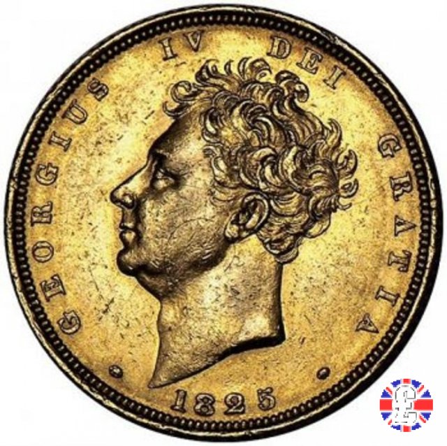 1 sovereign - testa nuda e stemma coronato 1825 (London)