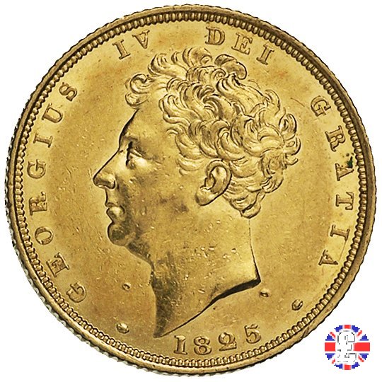 1 sovereign - testa nuda e stemma coronato 1825 (London)