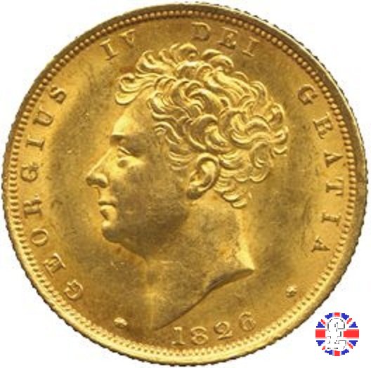 1 sovereign - testa nuda e stemma coronato 1826 (London)