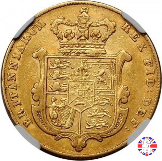 1 sovereign - testa nuda e stemma coronato 1827 (London)