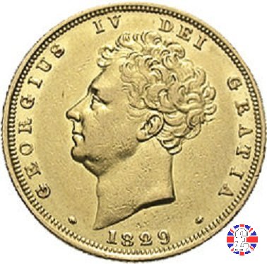 1 sovereign - testa nuda e stemma coronato 1829 (London)