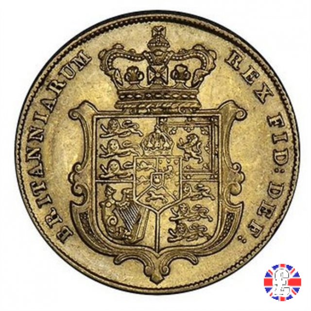 1 sovereign - testa nuda e stemma coronato 1829 (London)