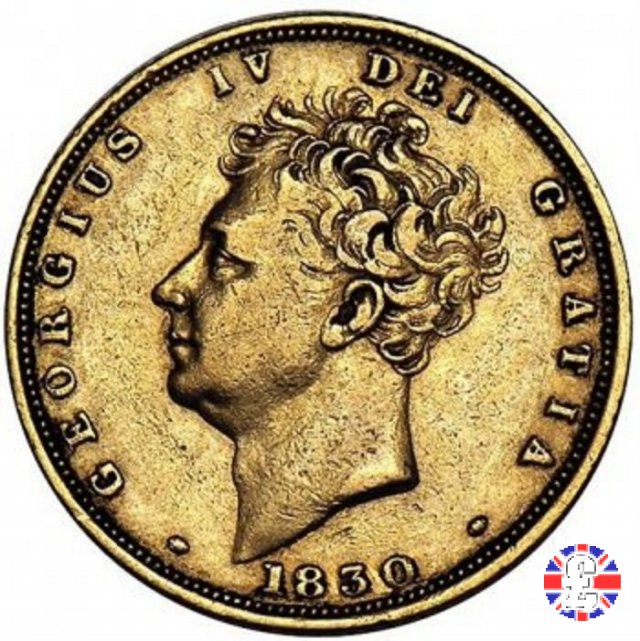 1 sovereign - testa nuda e stemma coronato 1830 (London)