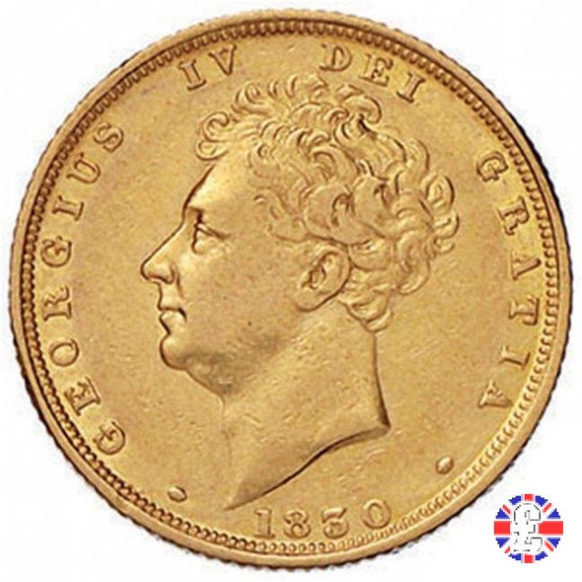 1 sovereign - testa nuda e stemma coronato 1830 (London)