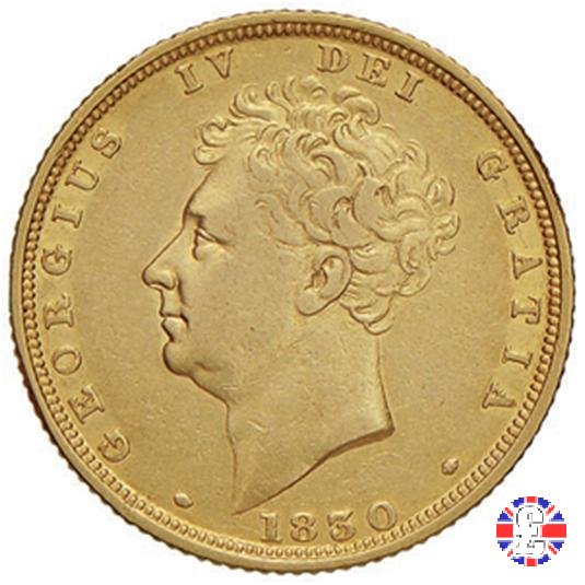 1 sovereign - testa nuda e stemma coronato 1830 (London)