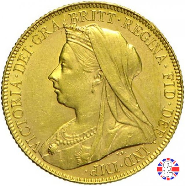 1 sovereign - tipo anziana velata 1900 (London)