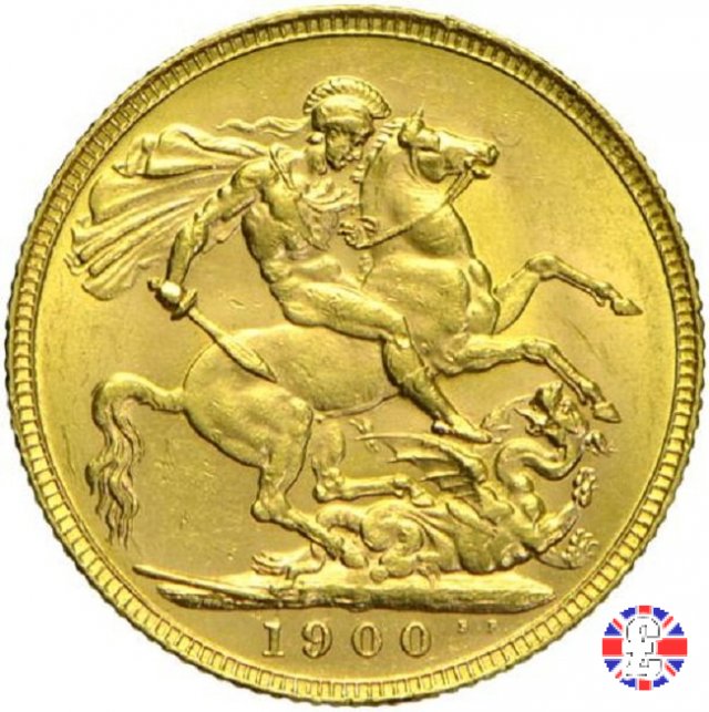 1 sovereign - tipo anziana velata 1900 (London)