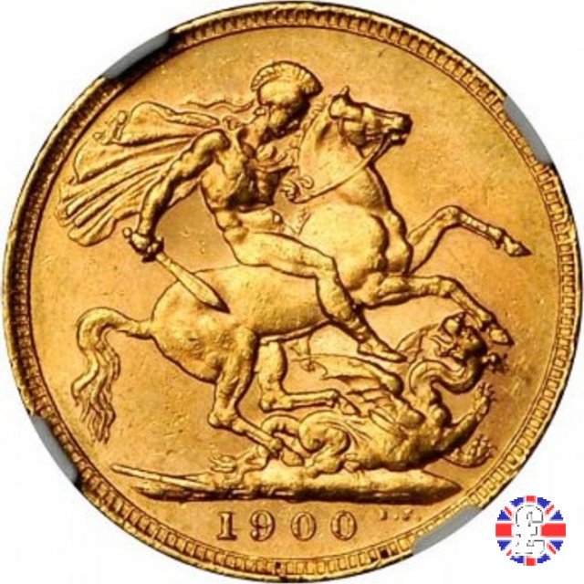 1 sovereign - tipo anziana velata 1900 (London)