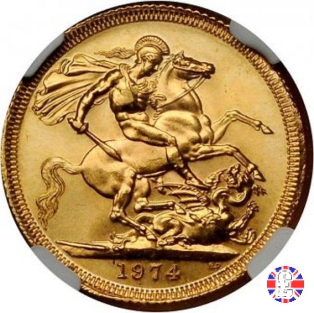1 sovereign - tipo coronata giovane 1974 (Royal Mint, Llantrisant)
