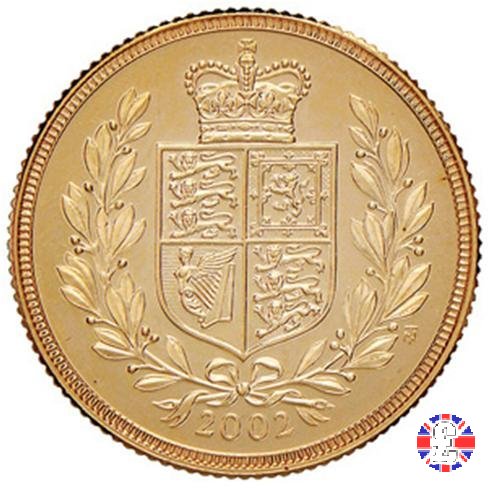 1 sovereign -tipo diadema anziana e scudo coronato 2002 (Royal Mint, Llantrisant)