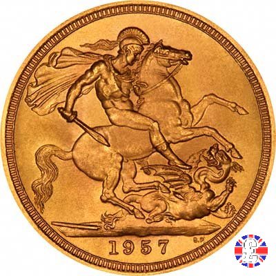 1 sovereign - tipo fiocchetto 1957 (London)