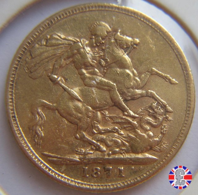 1 sovereign - tipo giovane e san giorgio 1871 (London)