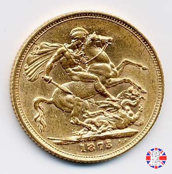 1 sovereign - tipo giovane e san giorgio 1875 (Sydney)